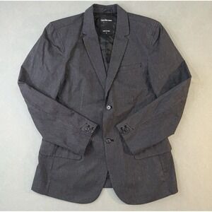 Men's Calvin Klein Performance Blazer Striped Suit Jacket Sport Coat Gray Size L